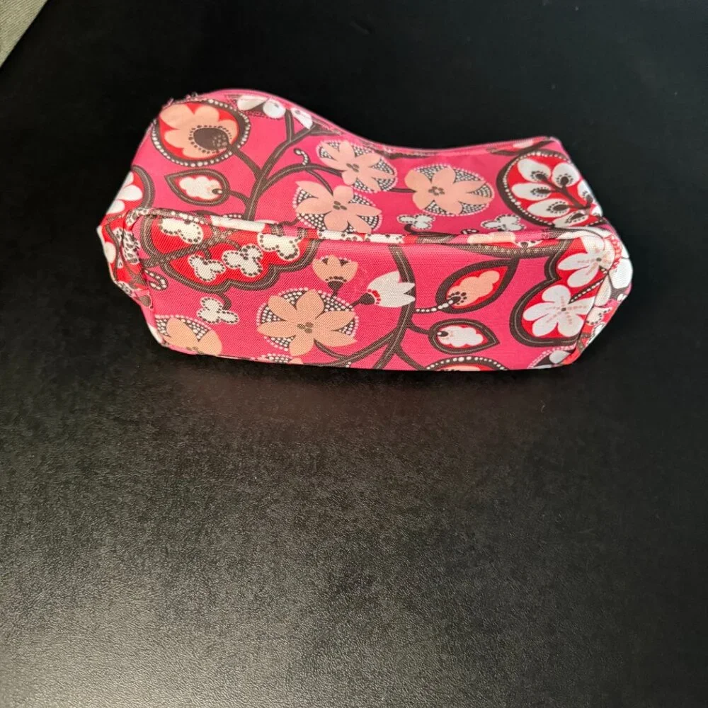 Vera Bradley floral cosmetic bag pink blossom canvas waterproof material - 357 - Picture 6 of 6